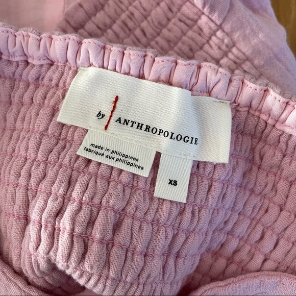 NWT Anthropologie Pink Cotton Muslin Smocked Tank Top - Picture 4 of 5
